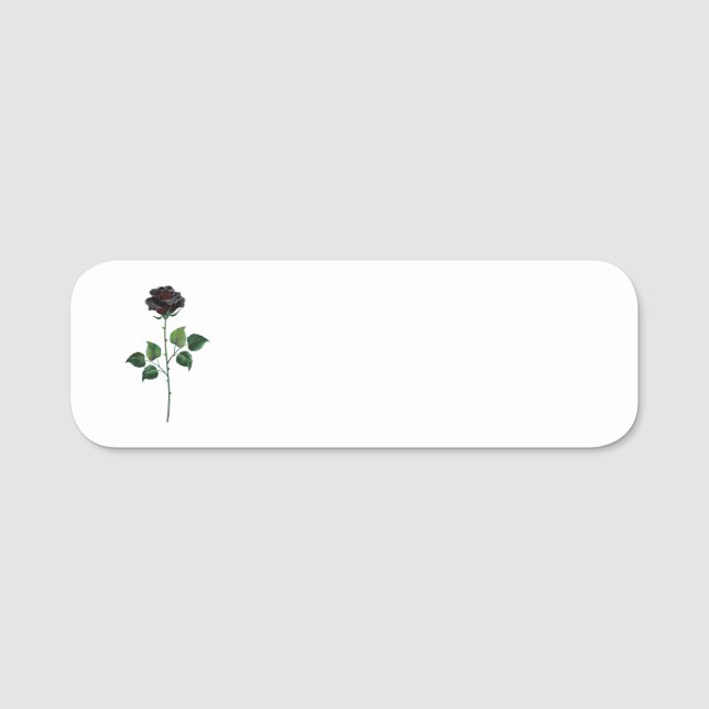 Black rose flower name tag (Front)