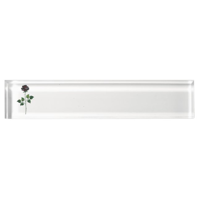 Black rose flower nameplate (Front)