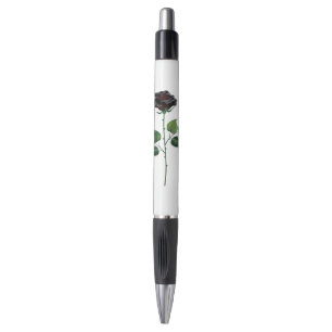 Black rose flower pen