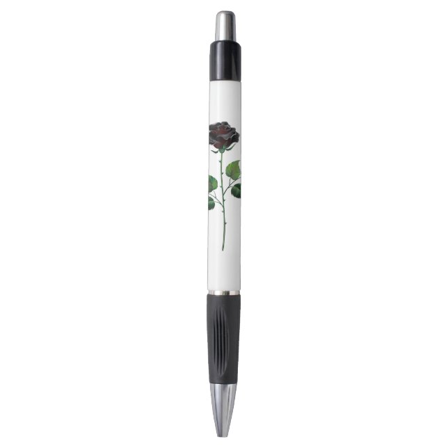 Black rose flower pen (Front Vertical)