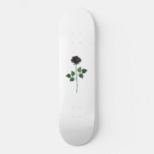 Black rose flower skateboard