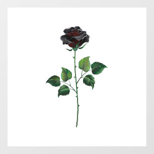 Black rose flower window cling