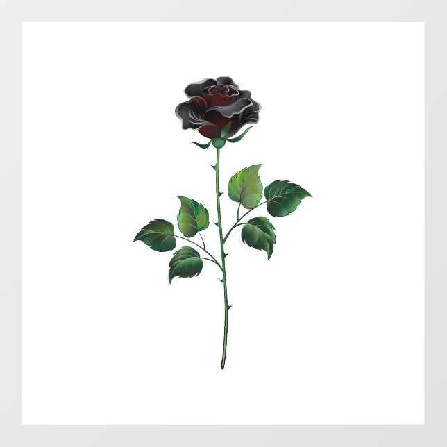 Black rose flower window cling (Sheet)