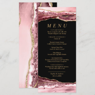 Black & Rose Gold Calligraphy Wedding Menu