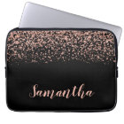 Black Rose Gold Faux Glitter Personalized