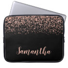 Black Rose Gold Faux Glitter Personalized