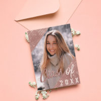 Black Rose Gold Glitter Border Photo Graduation