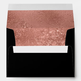 Black Rose Gold Glitter Envelope