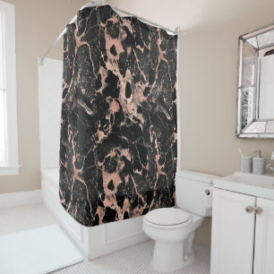 Black & Rose Gold Glitter Marble 2