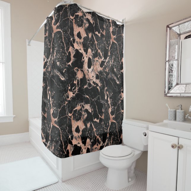 Black & Rose Gold Glitter Marble 2 (In Situ)