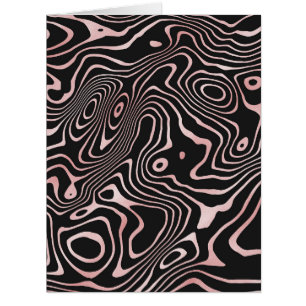Black Rose Gold liquid swirl Abstract Design