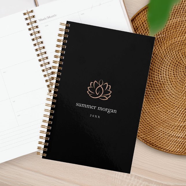 Black & Rose Gold Lotus Logo Planner (Creator Uploaded)