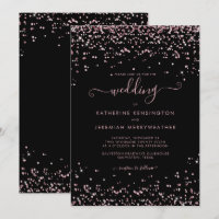 Black Rose Gold Pink Glitter Wedding