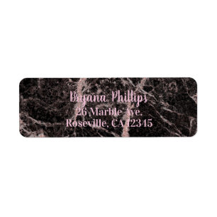 Black & Rose Gold Pink Parties scintillant Marble 