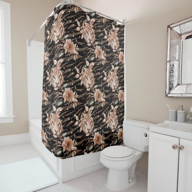 Black Rose Gold Tiger Floral (In Situ)