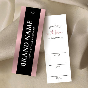 Black & Rose Gold Vêtements Boutique Hang Tag Étiq