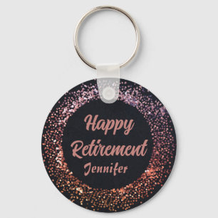 Black Rose Gold Wishing you a Relaxing Retirement  Keychain