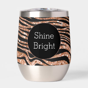 Black Rose Gold Zebra Glitter