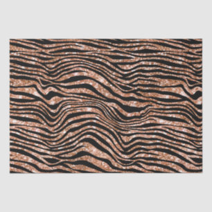 Black Rose Gold Zebra Glitter Tissue Paper