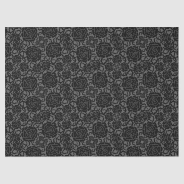 Black Rose Goth Lace Background  Decoupage Tissue Paper (Front)