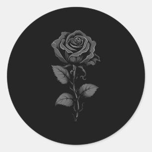 Black Rose Graphic Premium Tri-blend  Classic Round Sticker