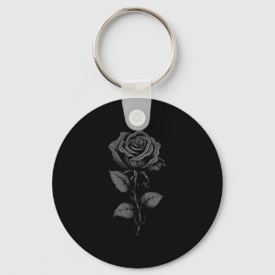 Black Rose Graphic Premium Tri-blend  Keychain