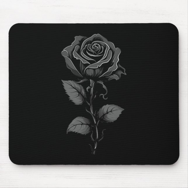 Black Rose Graphic Premium Tri-blend  Mouse Pad (Front)