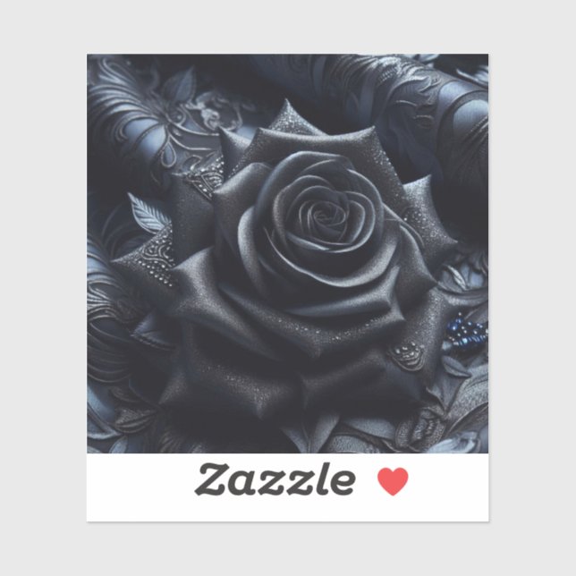 Black Rose on Black Brocade (Sheet)