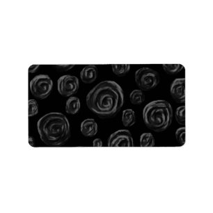 Black Rose Pattern Design. Label