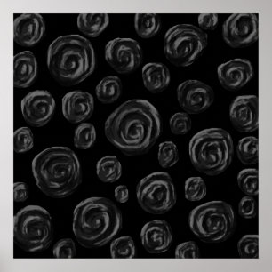Black Rose Pattern Design. Poster