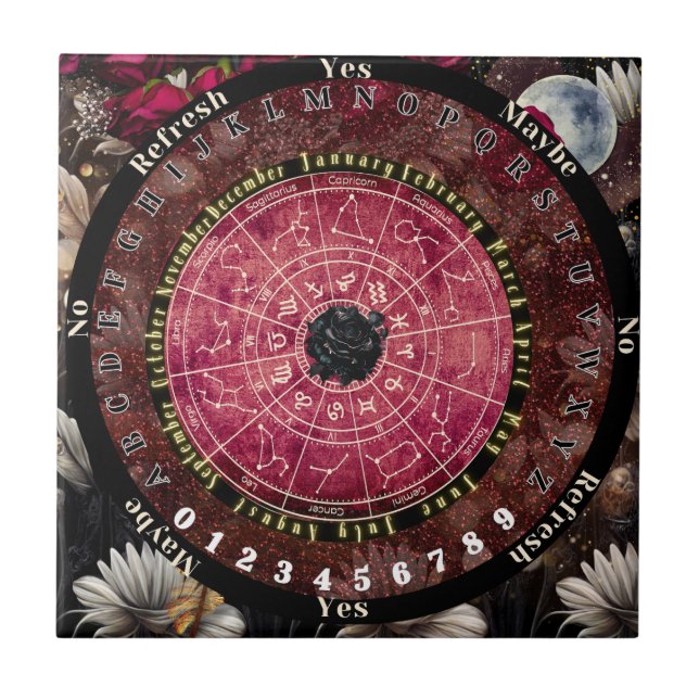 Black Rose Pendulum Board Tile (Front)