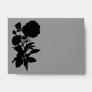 Black Rose Silhouette A6 Envelopes