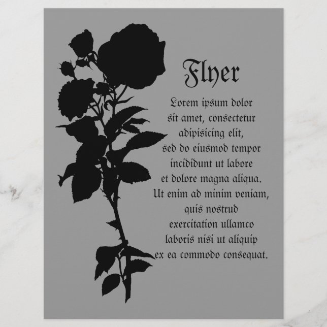 Black Rose Silhouette Flyer (Front)