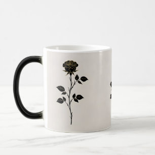 Black Rose Silhouette   Minimalist Mug