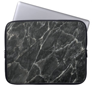 Black Rose Stone Pattern Background Laptop Sleeve