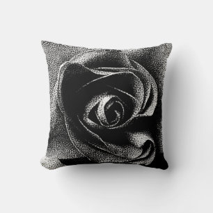 BLACK ROSE THROW PILLOW