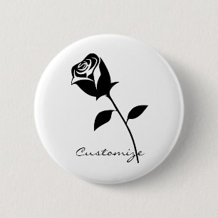 Black Rose Valentine Flower Thunder_Cove 2 Inch Round Button