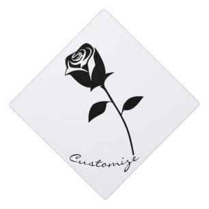 Black Rose Valentine Flower Thunder_Cove Graduation Cap Topper