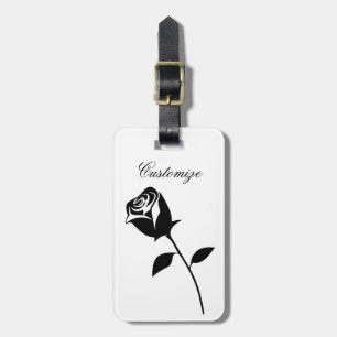 Black Rose Valentine Flower Thunder_Cove Luggage Tag