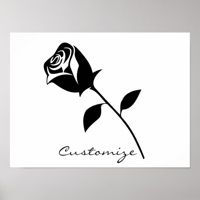 Black Rose Valentine Flower Thunder_Cove Poster (Front)