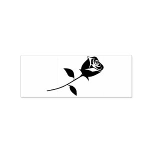 Black Rose Valentine Flower Thunder_Cove Rubber Stamp