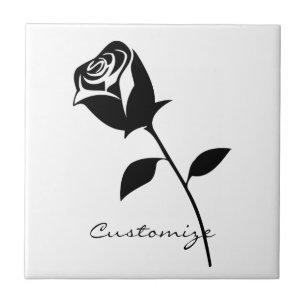 Black Rose Valentine Flower Thunder_Cove Tile
