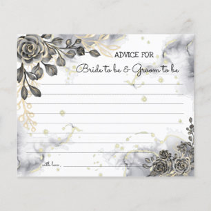 Black Roses Advice for Couple Bridal Shower Card