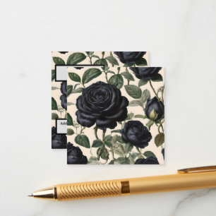 Black Roses And Green Leaves,  Enclosure Card