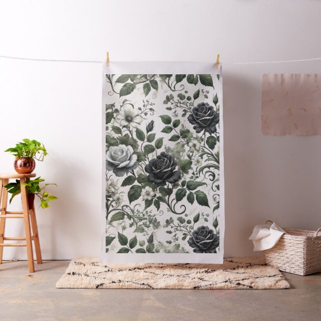Black roses fabric (In Situ)