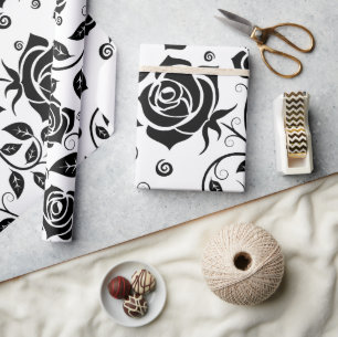 Black Roses Halloween Wrapping Paper