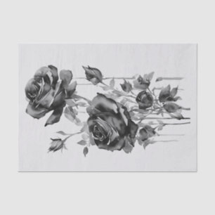 Black Roses in Watercolor Tissue Paper