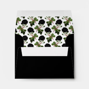 Black Roses Lined Envelope