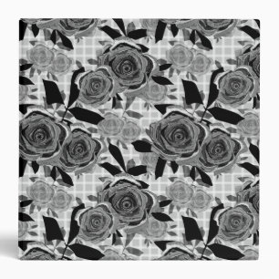 Black roses, roses, black and grey   binder
