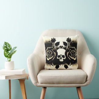 'BLACK ROSES' THROW PILLOW